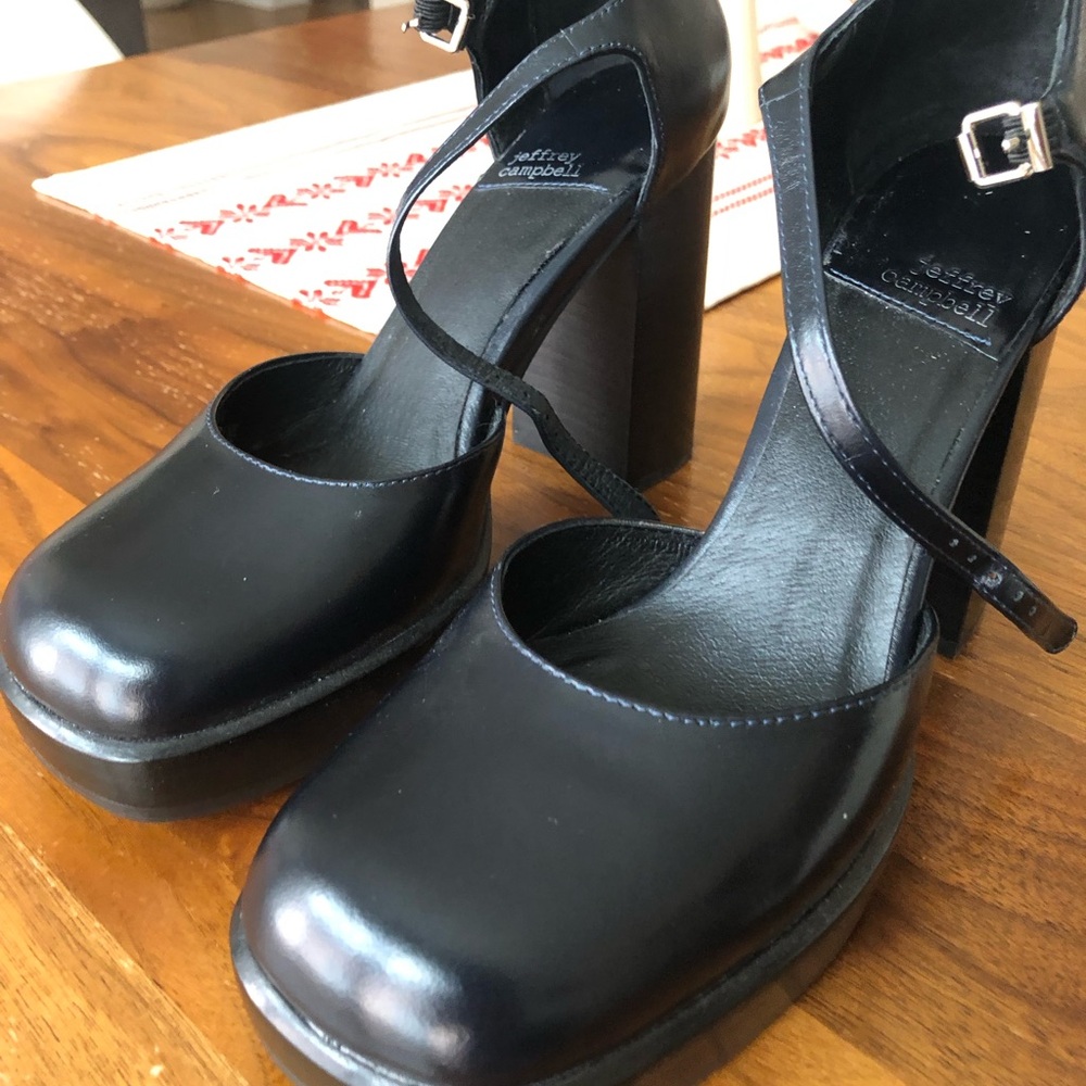 Jeffrey Campbell Mary Jane Black Heels with Classic Silhouette